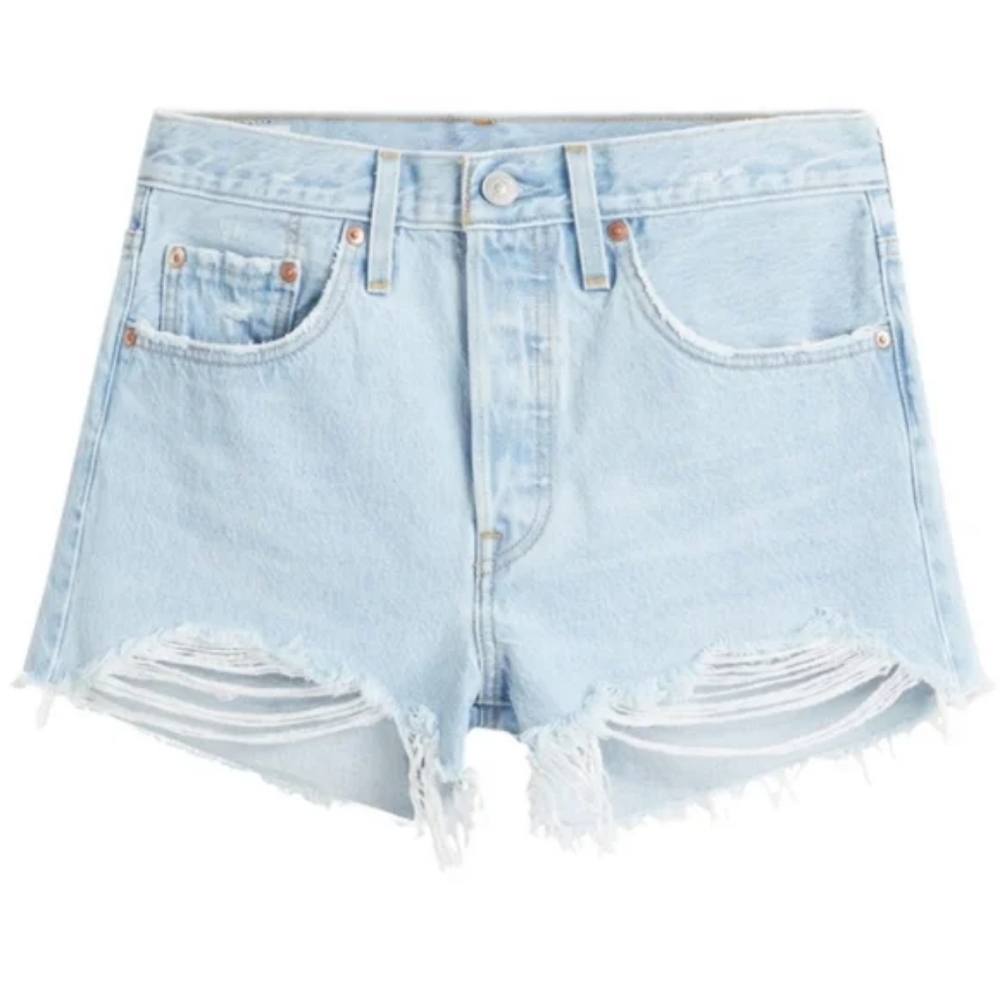 Levi's 501 Denim Shorts High Rise Button Fly Luxor - Picture 12 of 16